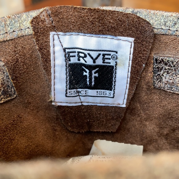 Frye Veronica Distressed Ankle Cowboy Western Boots Buckle Brown Women's 6.5D - Picture 9 of 14